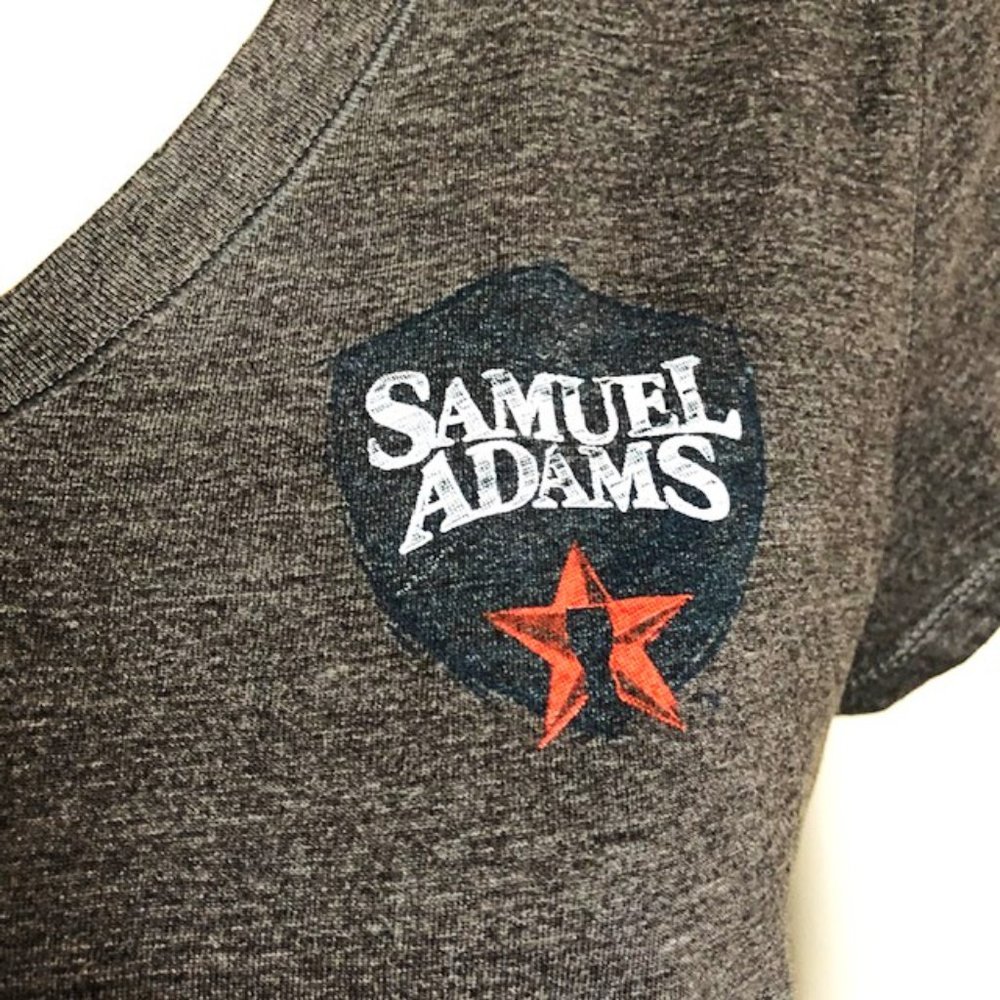 Sam Adams XL Heather Gray V-Neck Tee – Soft & Casual